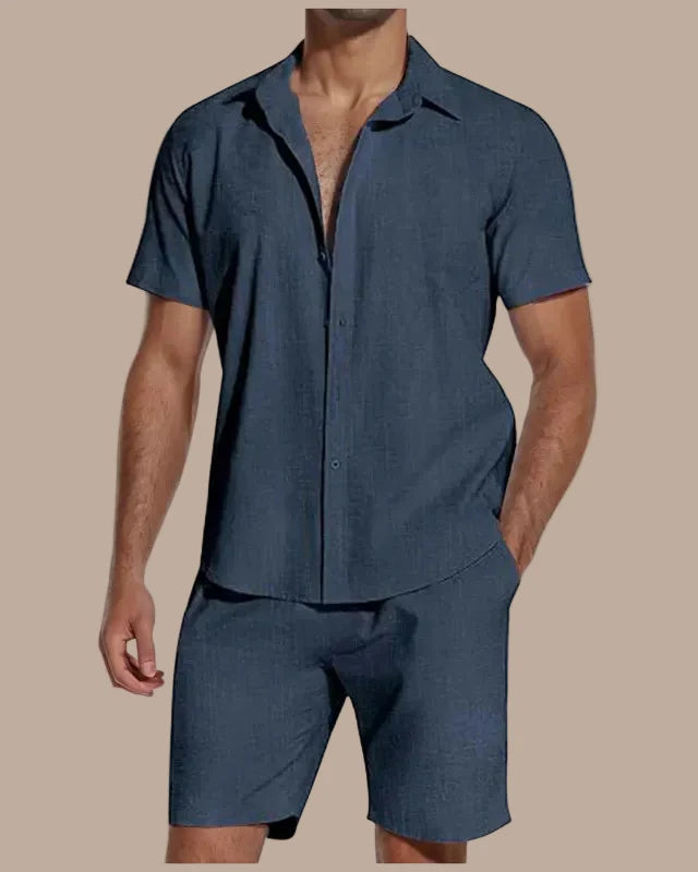 Men's Linen Set Shirt and Shorts – Relaxed Fit