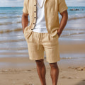 Men's Linen Two-Piece Set – Relaxed Buttoned Fit