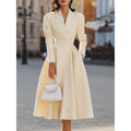 Women's Long Dress with V-Neck – Slimming and Shaping Fit
