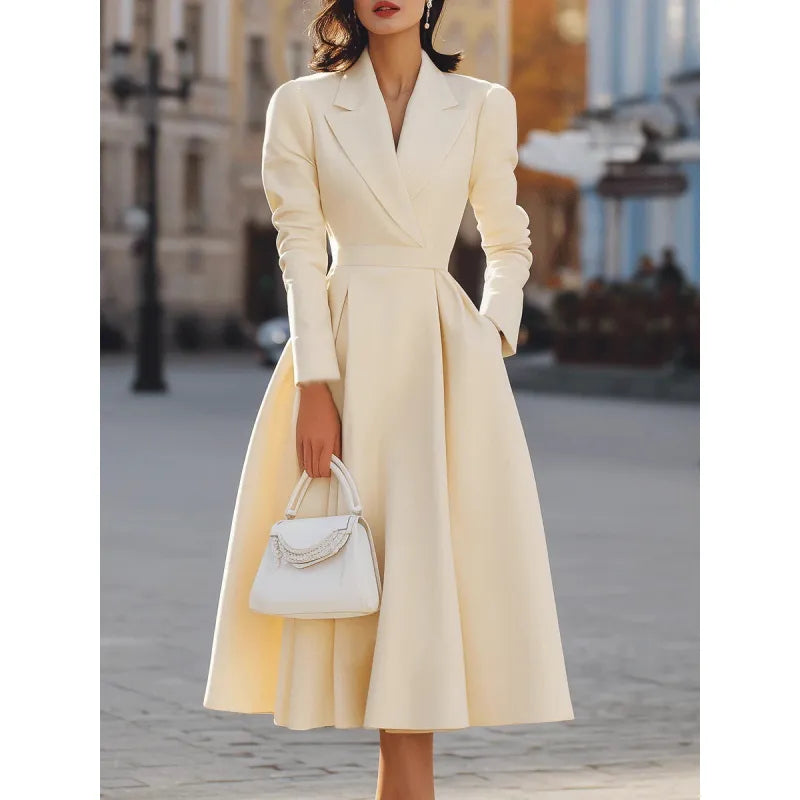 Women's Long Dress with V-Neck – Slimming and Shaping Fit
