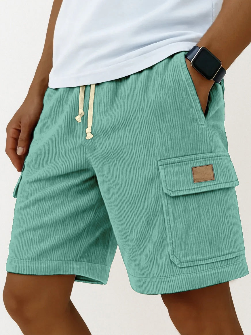 Men's Short Cargo in Corduroy – Elastic Waist with Drawstring