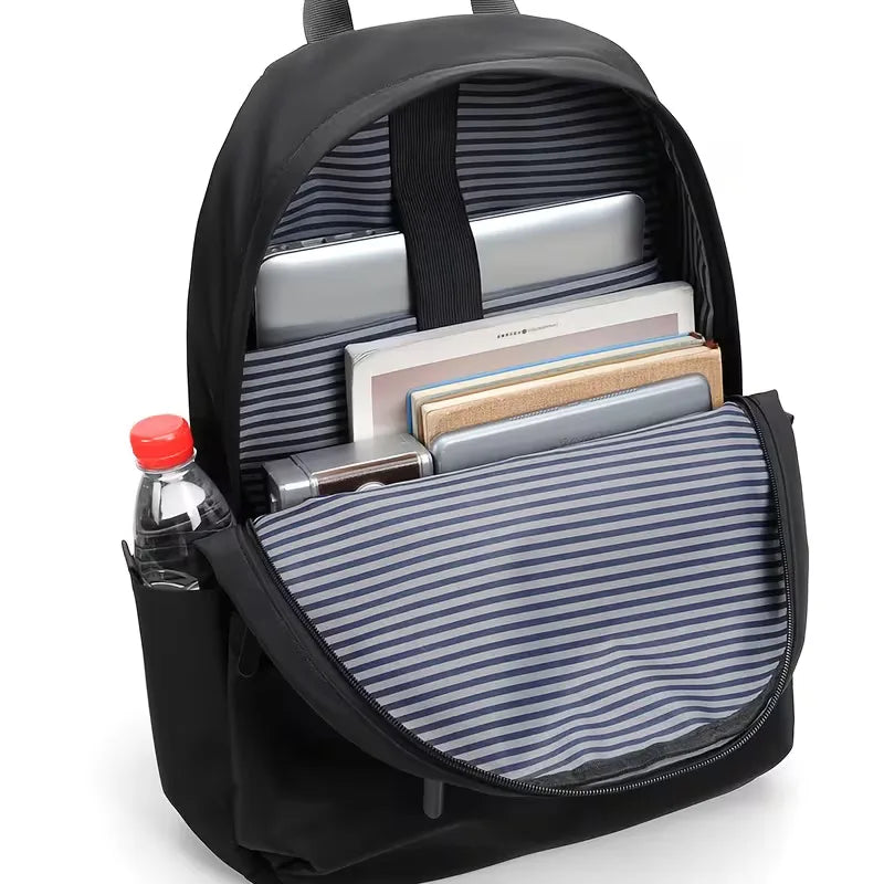 Men's Structured Fabric Backpack – Waterproof and Multi-Pocketed