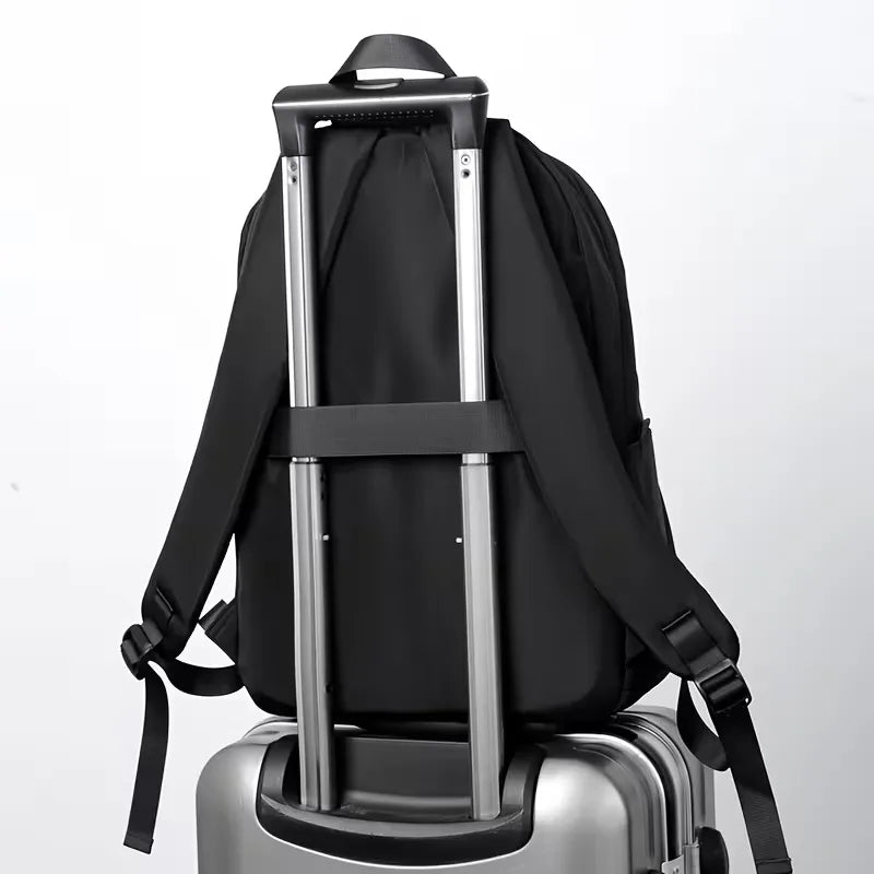 Men's Structured Fabric Backpack – Waterproof and Multi-Pocketed
