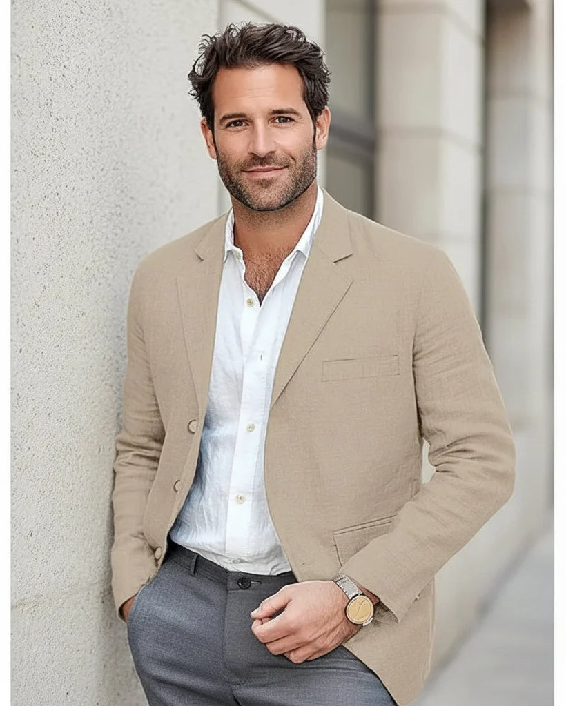 Men's Linen Cotton Jacket – Retro Deconstructed Cut