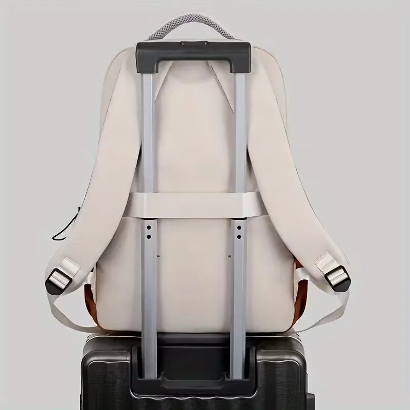 Unisex Waterproof Oxford Fabric Backpack – Two-Tone with Padded Straps
