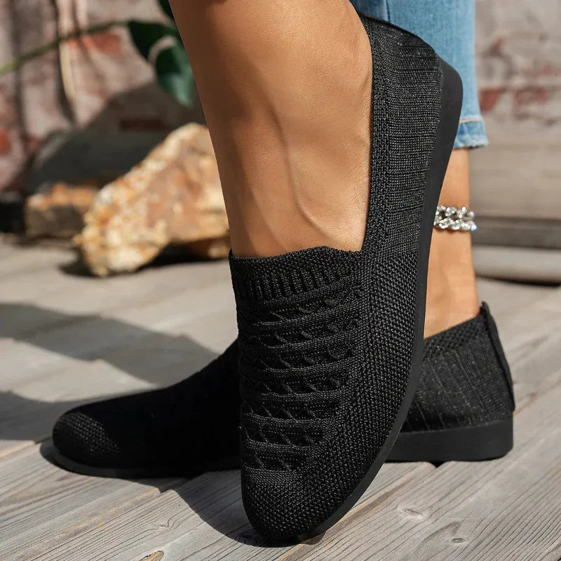 Women’s Orthopaedic Mesh Loafers – Easy Slip-On Round Toe Flat Sole
