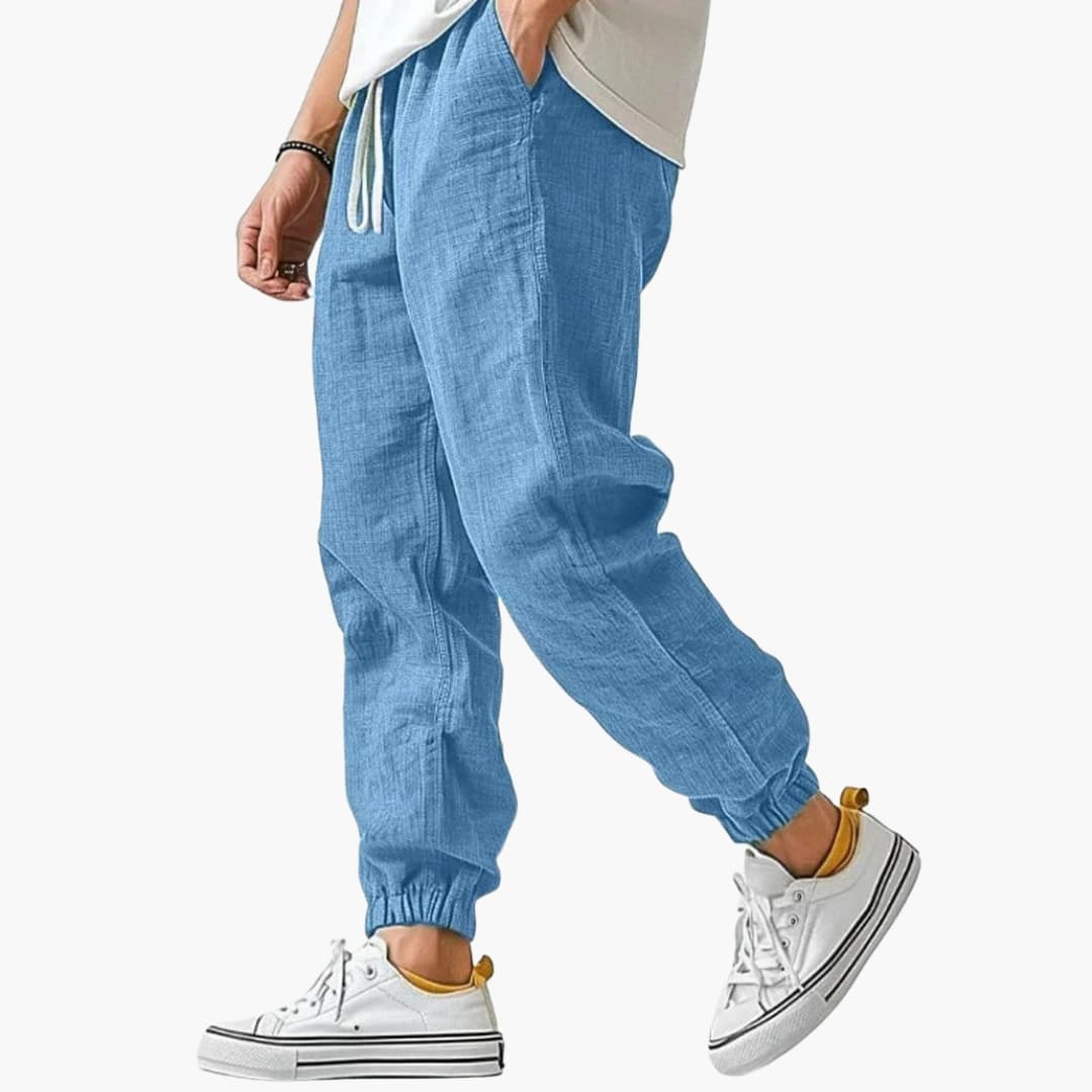 Men's Straight Pants – Elastic Waist Relaxed Fit