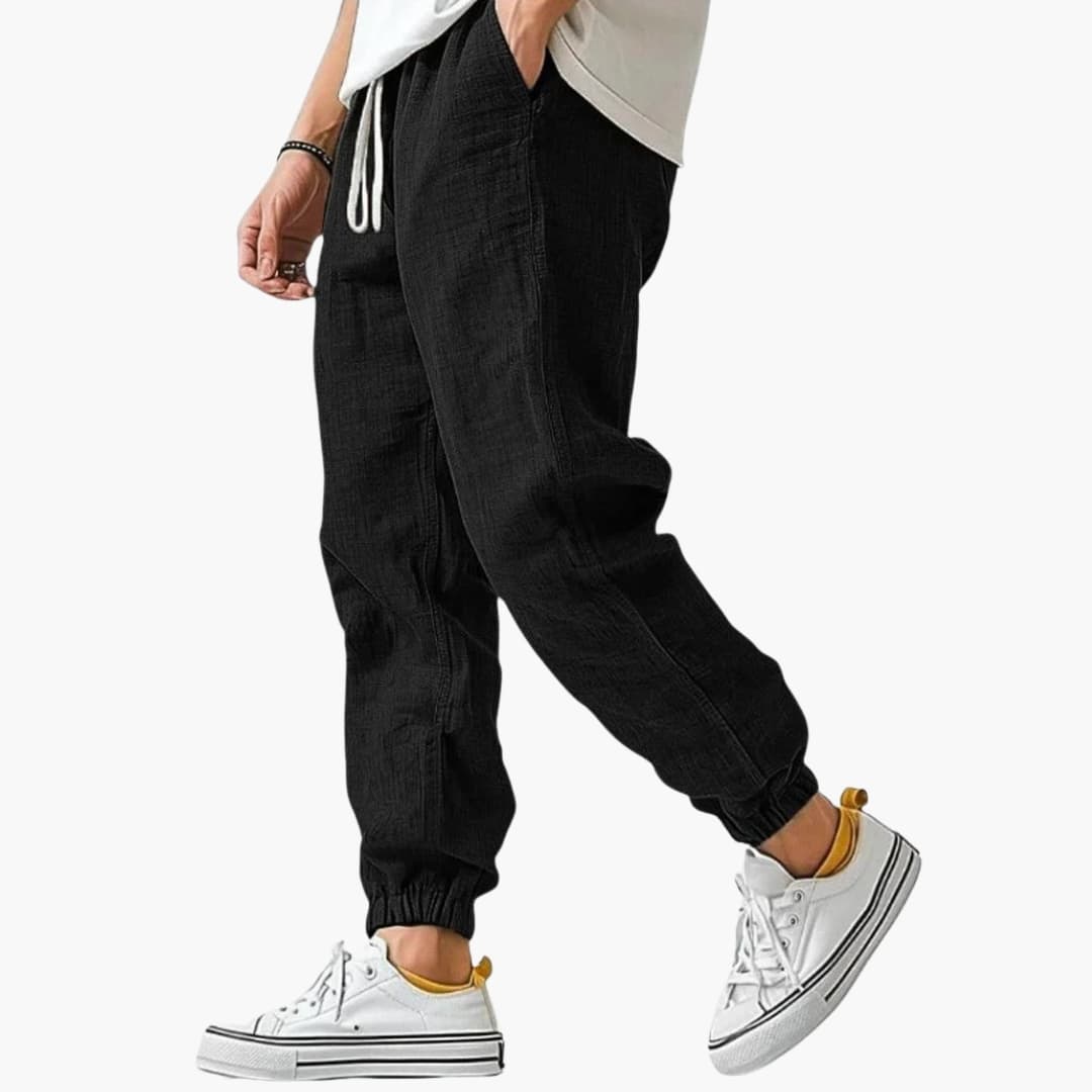Men's Straight Pants – Elastic Waist Relaxed Fit
