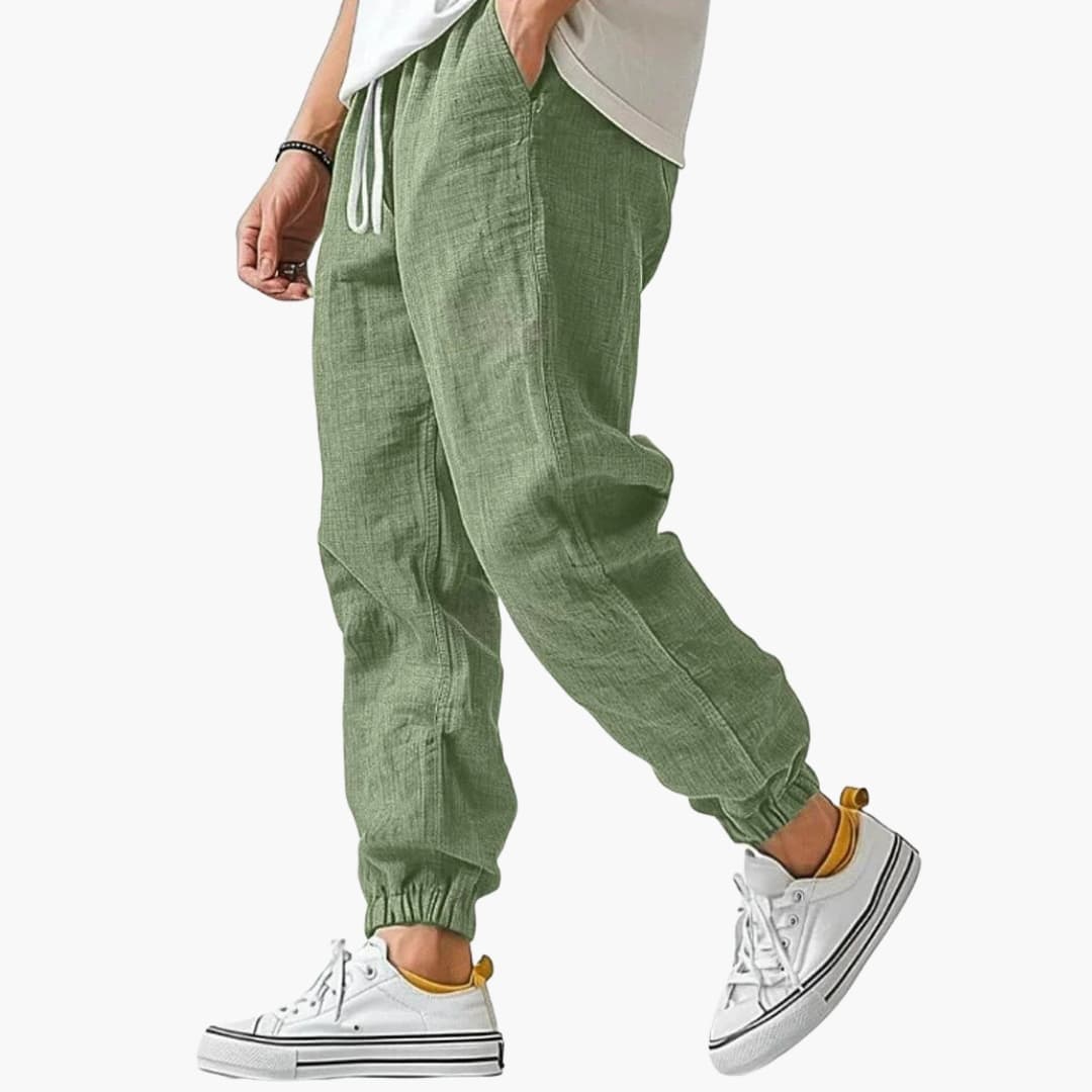 Men's Straight Pants – Elastic Waist Relaxed Fit