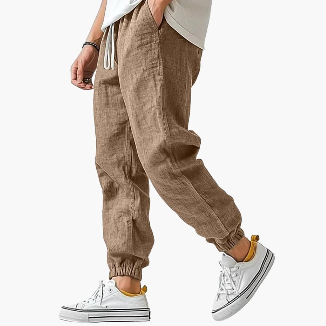 Men's Straight Pants – Elastic Waist Relaxed Fit