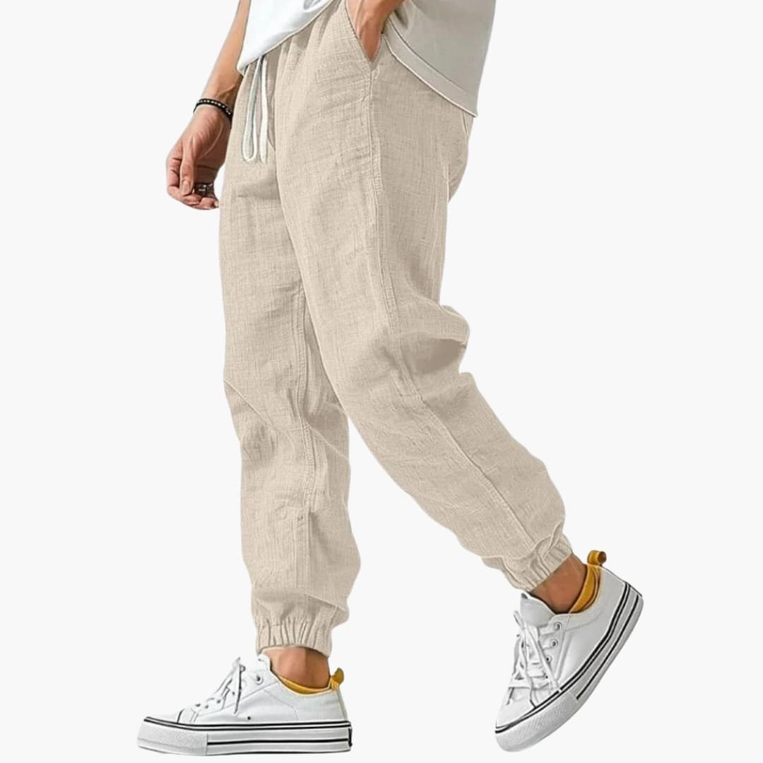 Men's Straight Pants – Elastic Waist Relaxed Fit