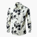 Men's Cotton Shirt – Tropical Print Long Sleeves