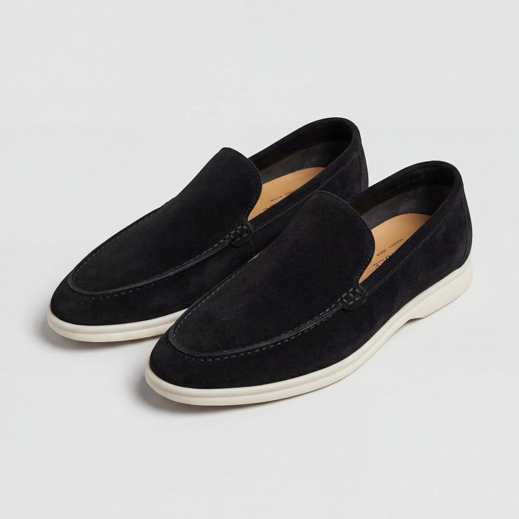 Men's Suede Leather Slip-On Loafers – Light Matte Finish