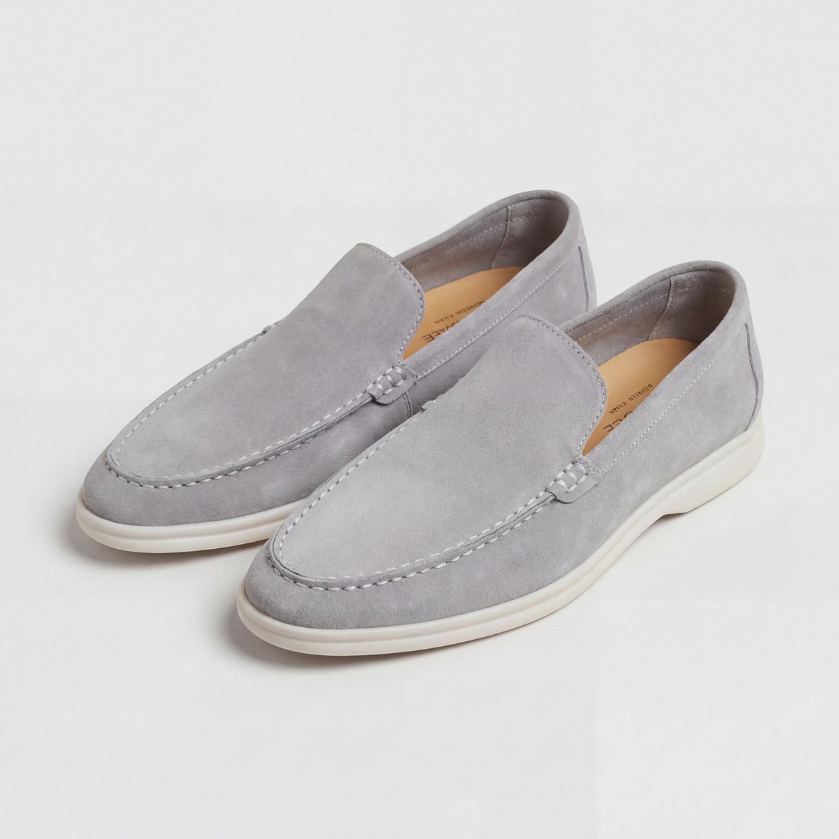 Men's Suede Leather Slip-On Loafers – Light Matte Finish