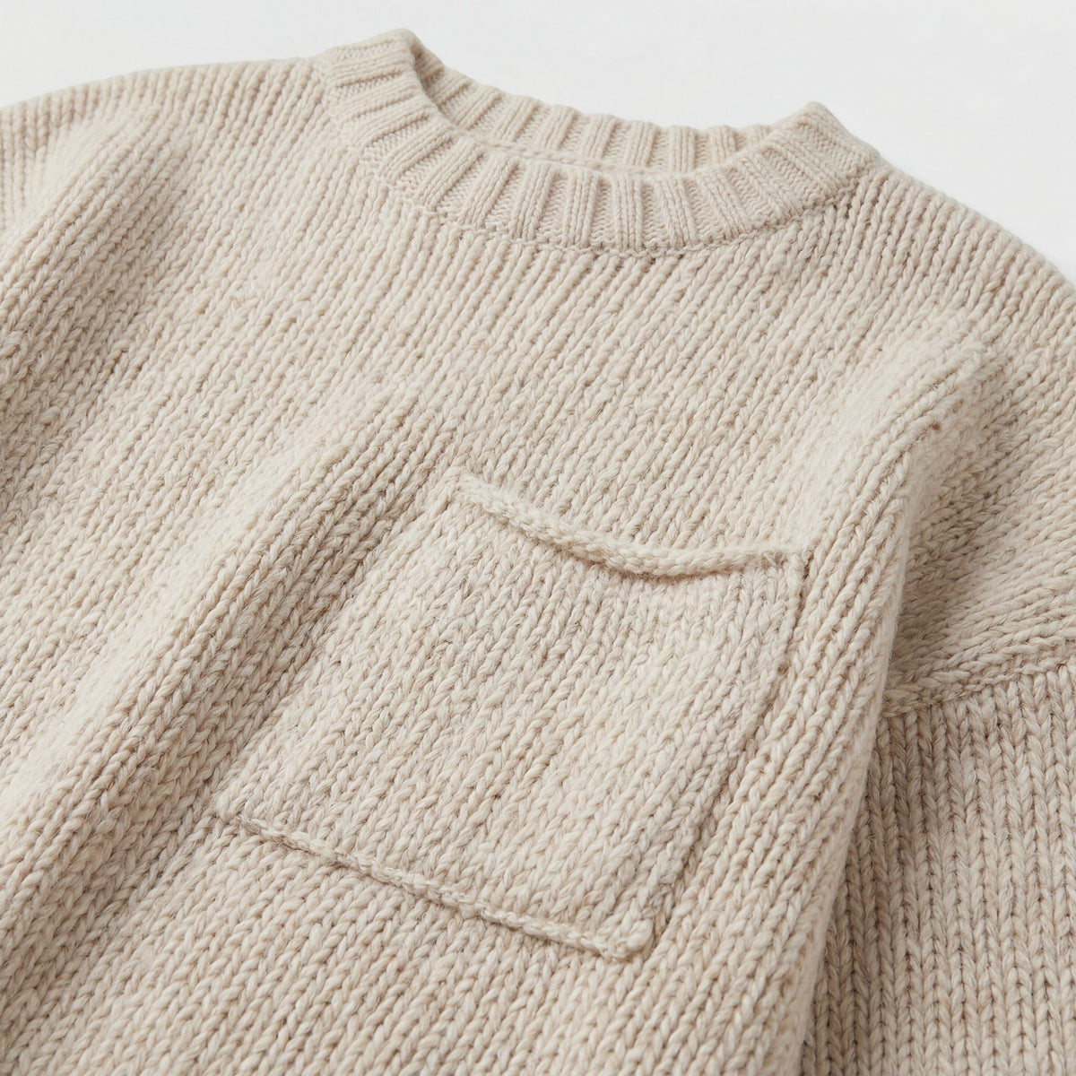 Women’s Crew Neck Knitted Jumper – Relaxed Loose Fit | Textured Acrylic