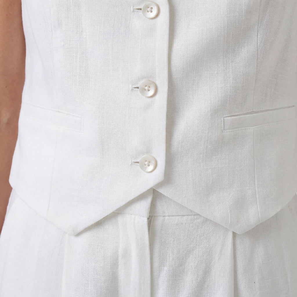 Women's Cotton Vest and Wide-Leg Pants Set – Structured Fit