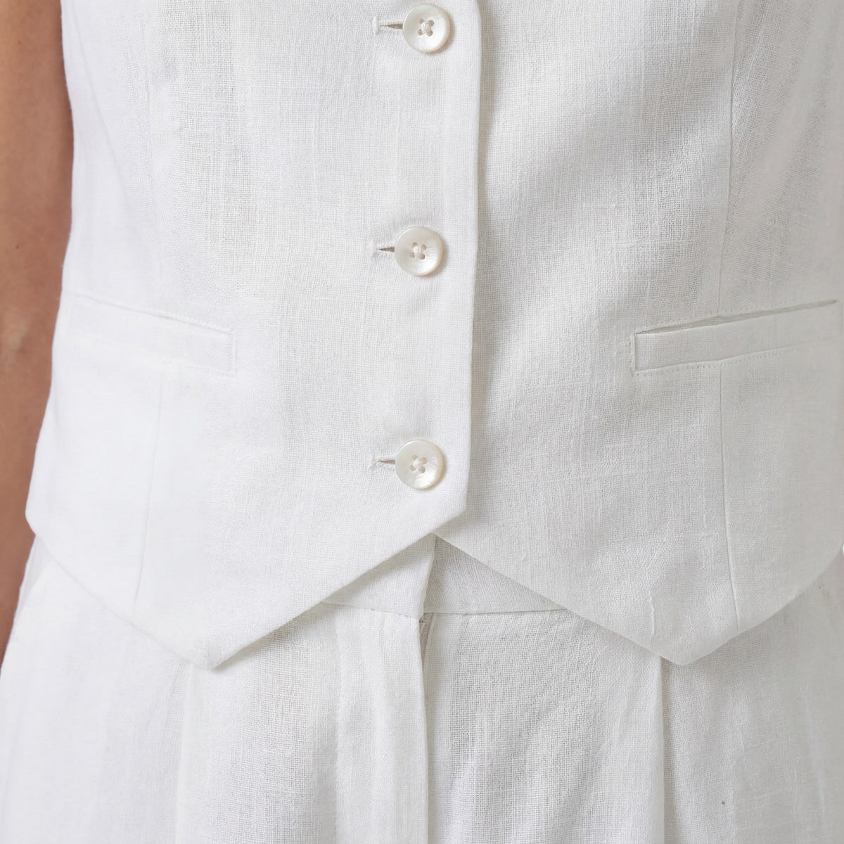 Women's Cotton Vest and Wide-Leg Pants Set – Structured Fit