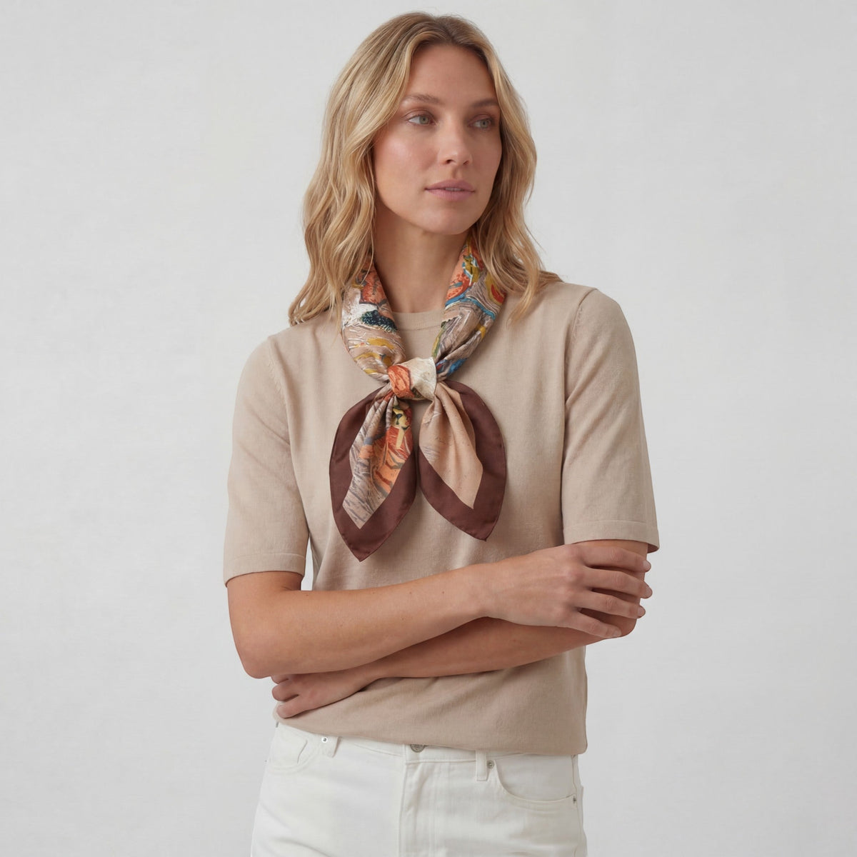 Women's Square Silk Satin Scarf – Elegant Versatile Scarf