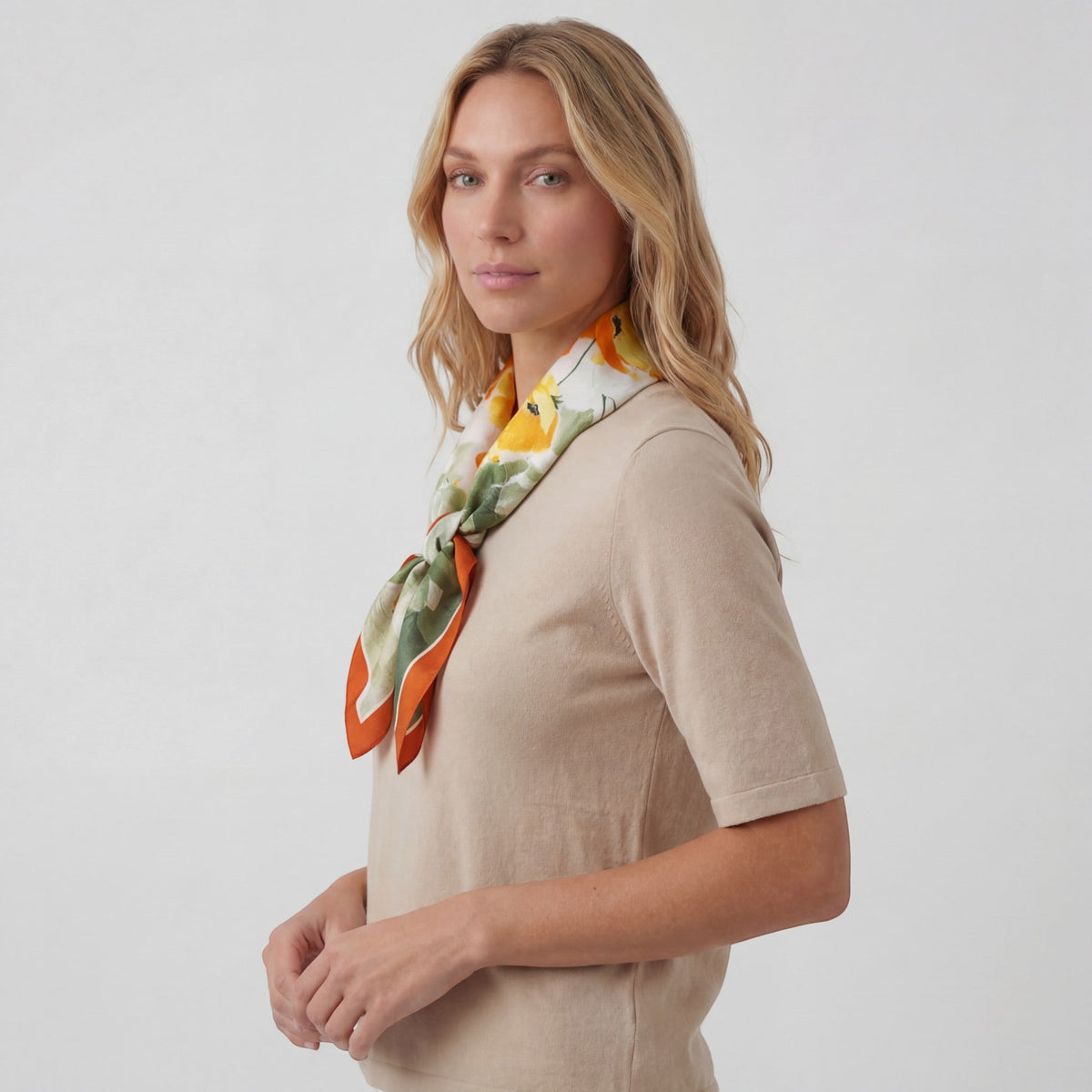 Women's Square Silk Satin Scarf – Elegant Versatile Scarf