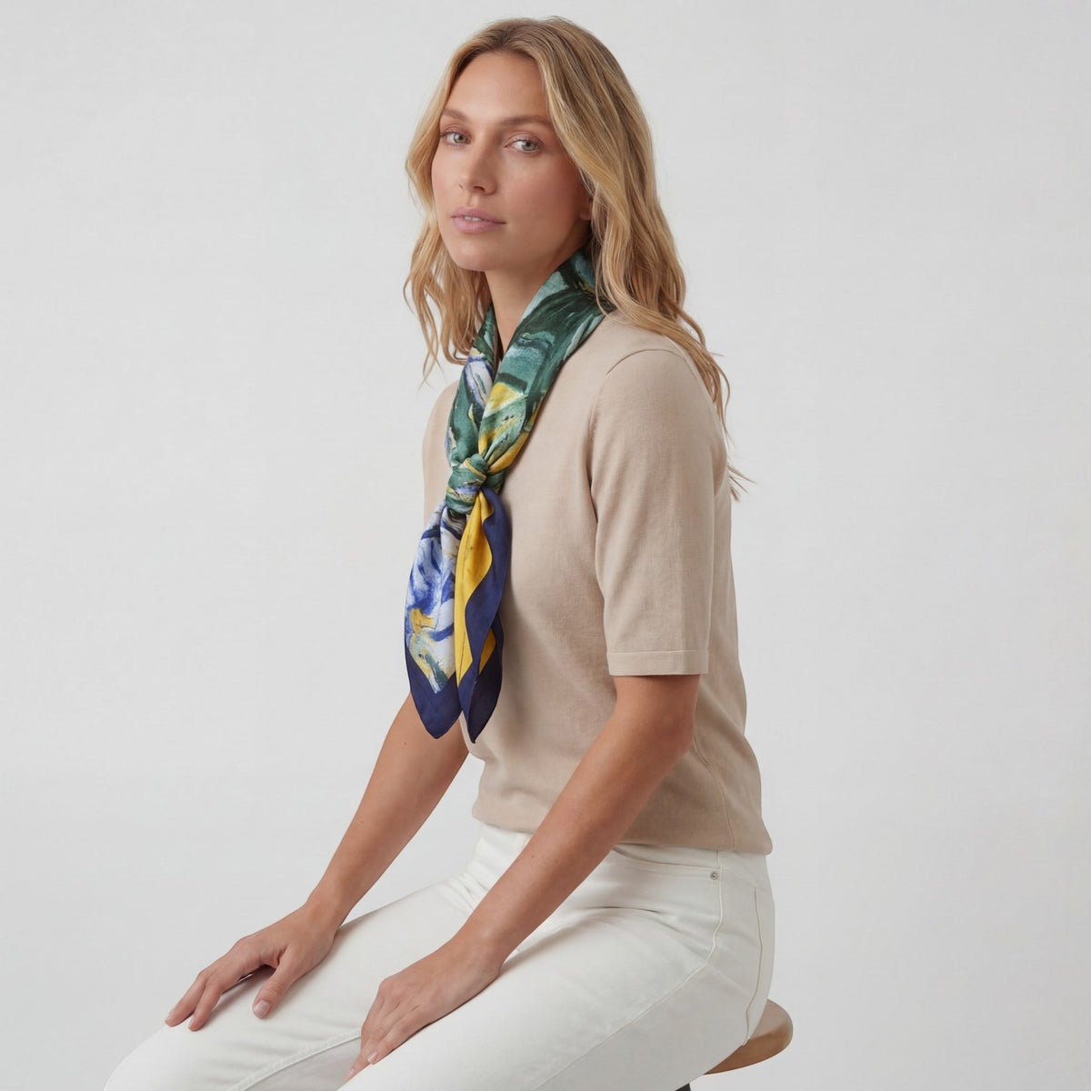 Women's Square Silk Satin Scarf – Elegant Versatile Scarf