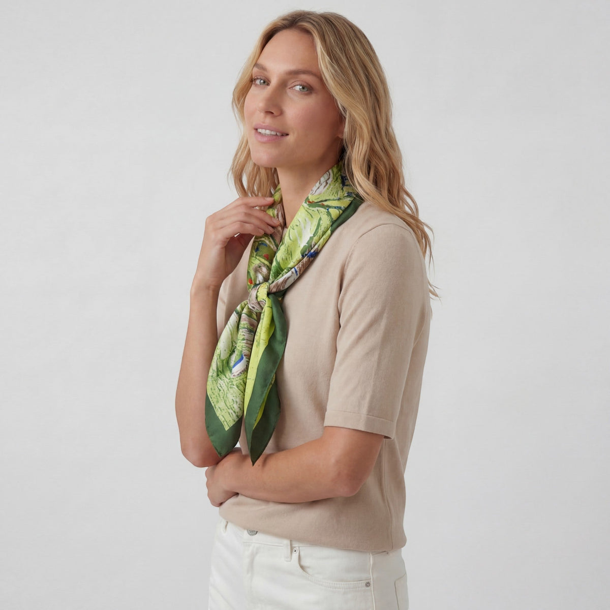 Women's Square Silk Satin Scarf – Elegant Versatile Scarf