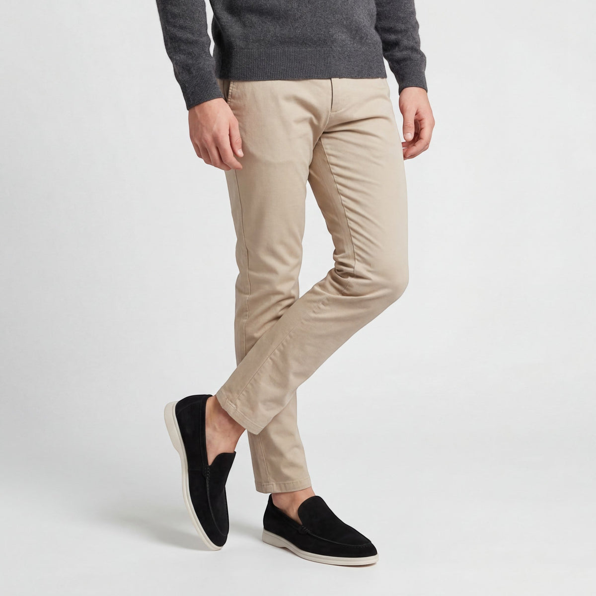 Men's Suede Leather Slip-On Loafers – Light Matte Finish