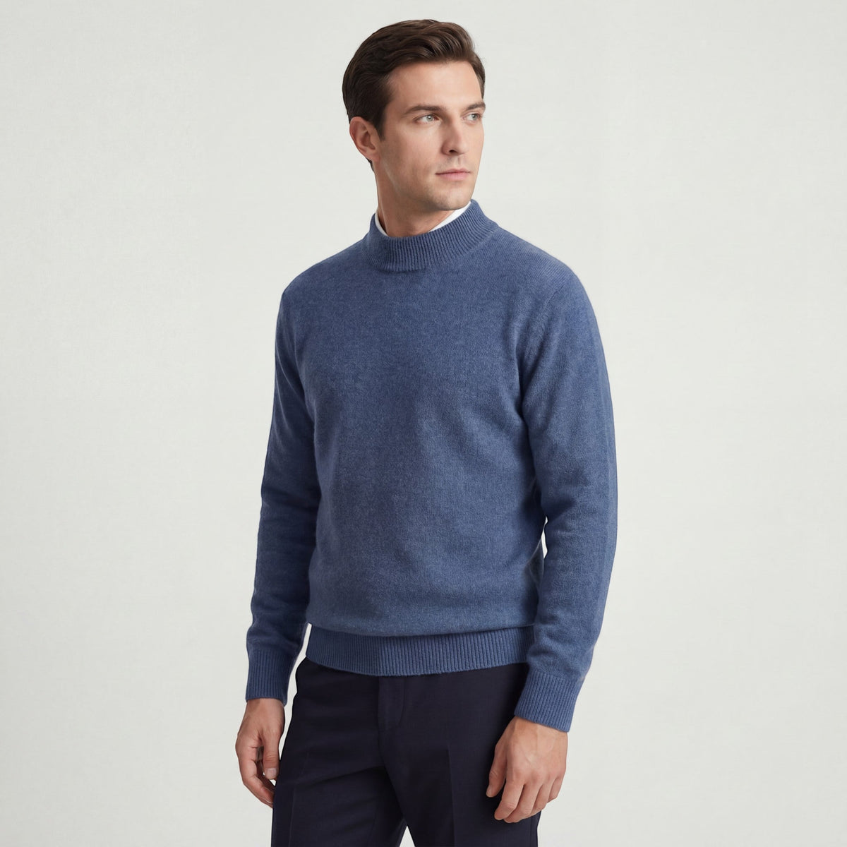 Men’s Knitted Roll-Neck Jumper – Relaxed Fit | Brushed Wool