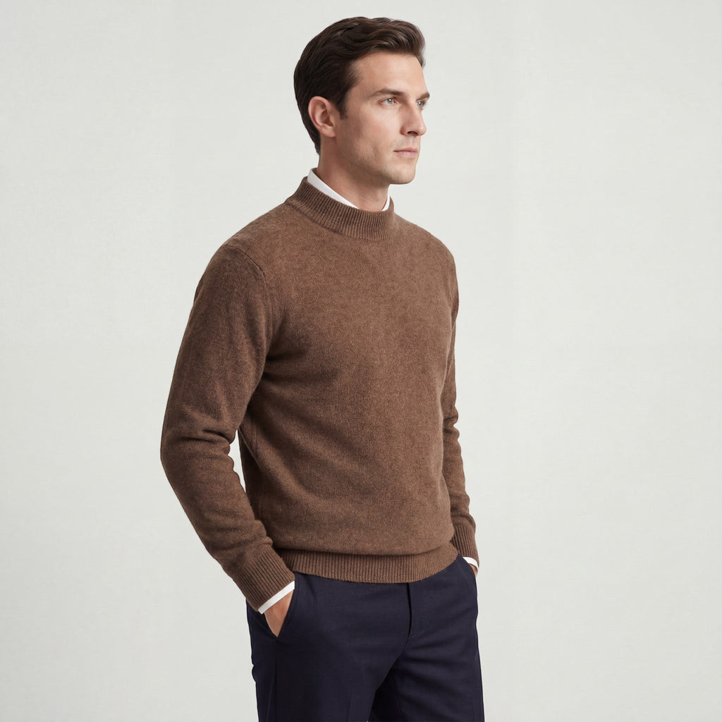 Men’s Knitted Roll-Neck Jumper – Relaxed Fit | Brushed Wool