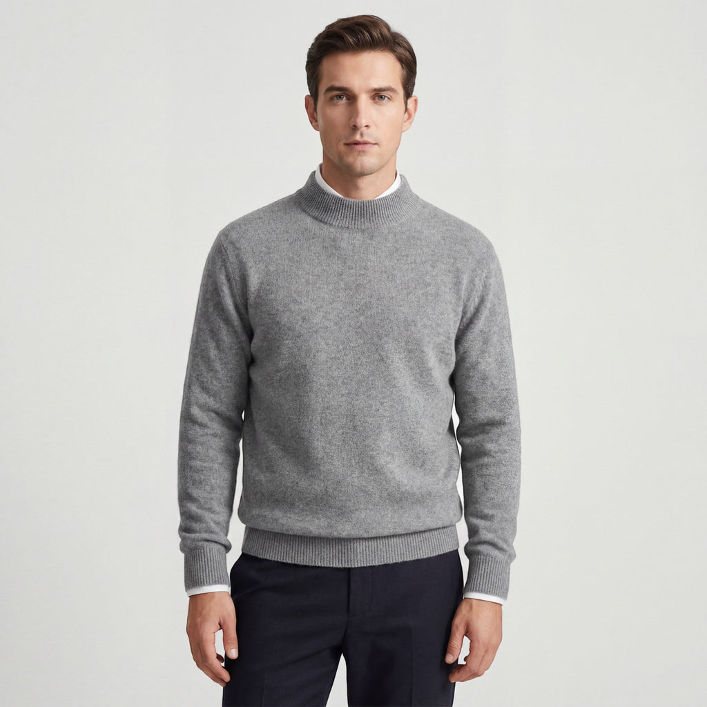 Men’s Knitted Roll-Neck Jumper – Relaxed Fit | Brushed Wool