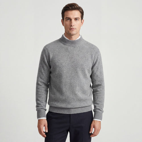Men’s Knitted Roll-Neck Jumper – Relaxed Fit | Brushed Wool