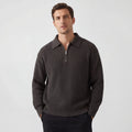 Men's zip-up knitted sweater - trendy loose fit