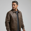 Men's Leather Jacket – Zip Closure, Relaxed Fit