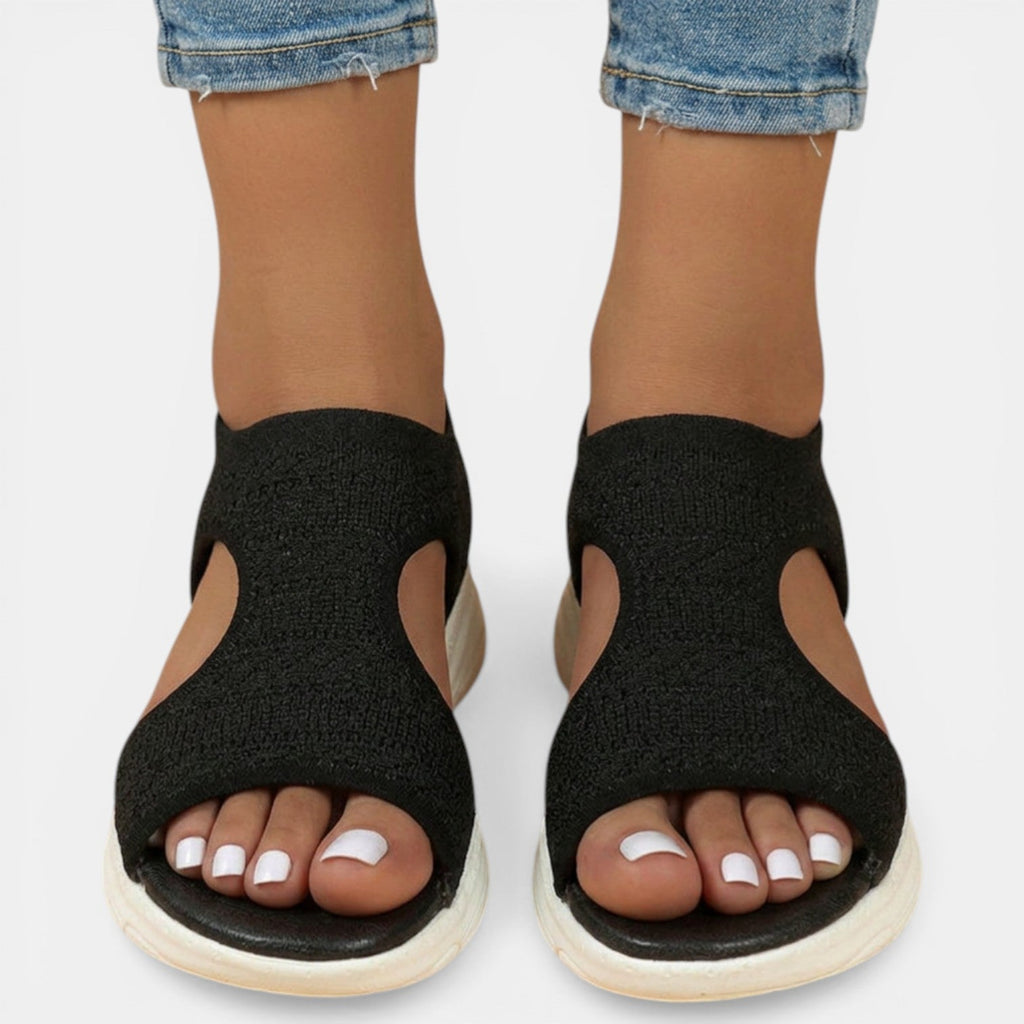 Women's Orthopedic Slip-On Sandals – Soft Knit and Lightweight Sole