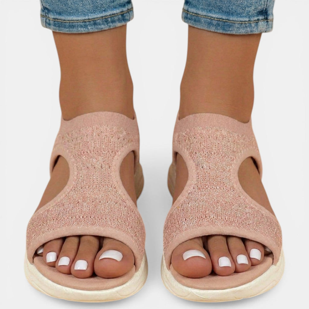 Women's Orthopedic Slip-On Sandals – Soft Knit and Lightweight Sole