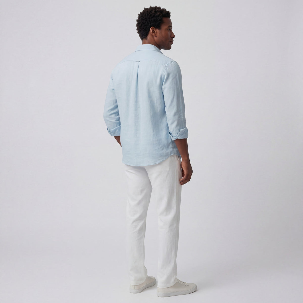 Men's long-sleeve linen shirt – Relaxed fit button-down