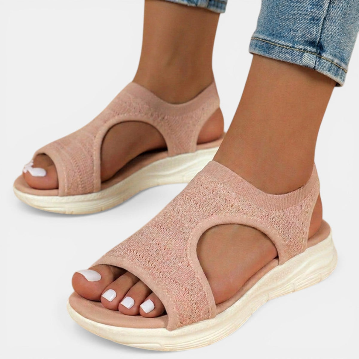 Women's Orthopedic Slip-On Sandals – Soft Knit and Lightweight Sole
