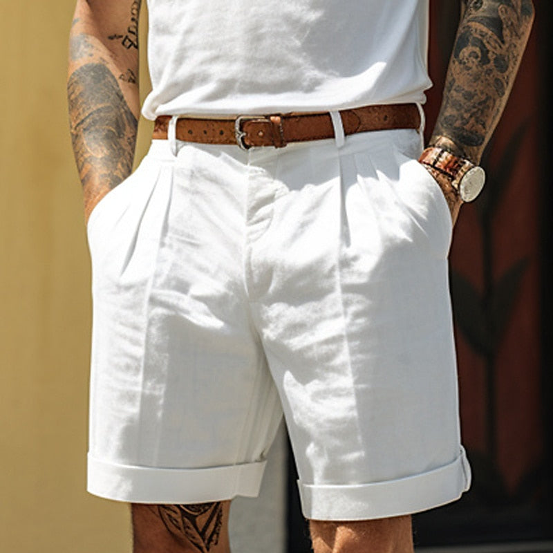 Men's Cotton Tailored Shorts – Straight Cut Relaxed Fit