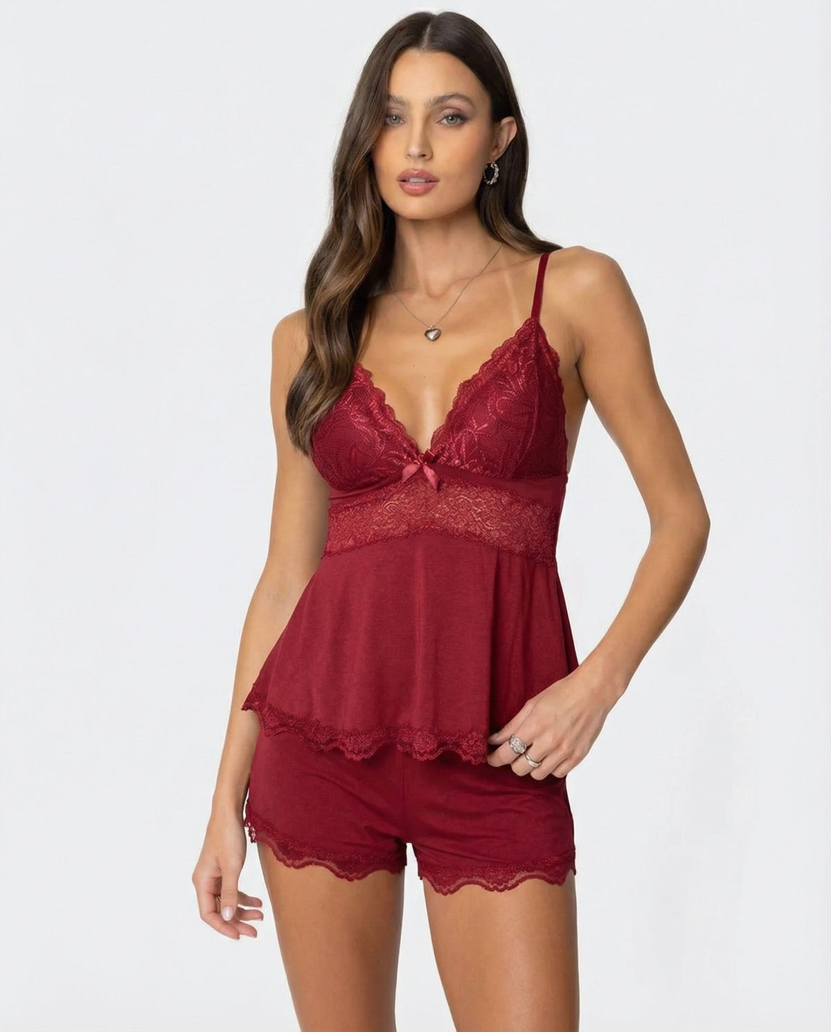 Women's Lace Camisole and Shorts Set – Comfort and Elegance