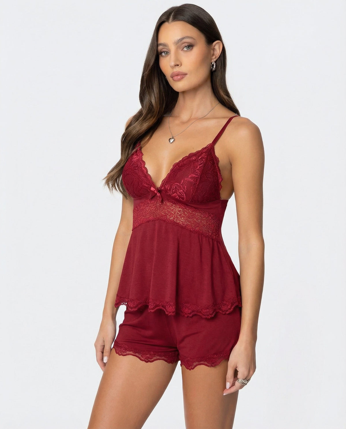 Women's Lace Camisole and Shorts Set – Comfort and Elegance