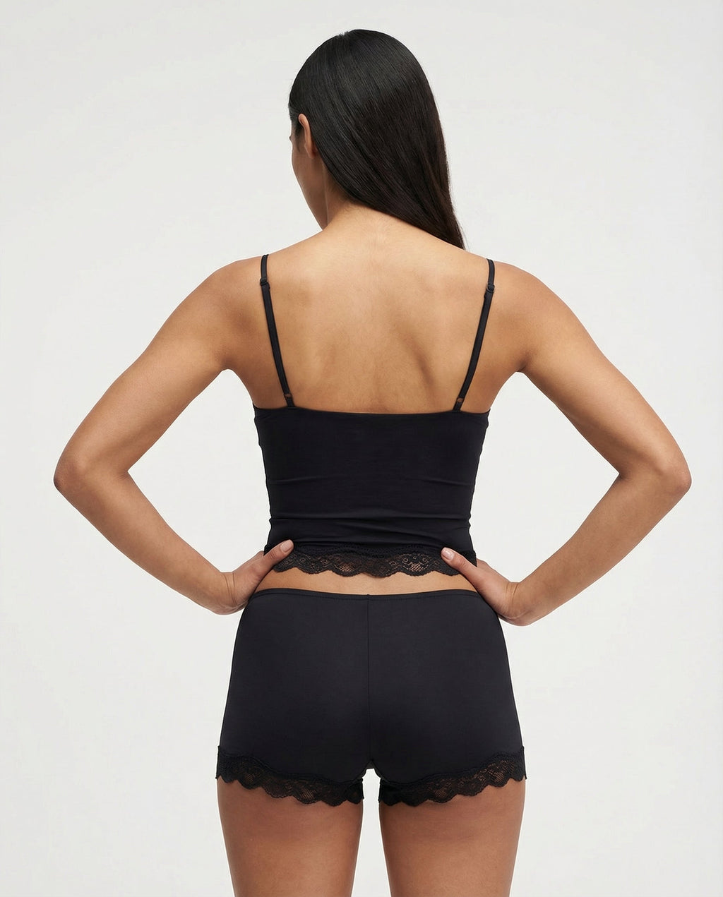 Women's Lace Nightdress Set – Satin Camisole & Shorts