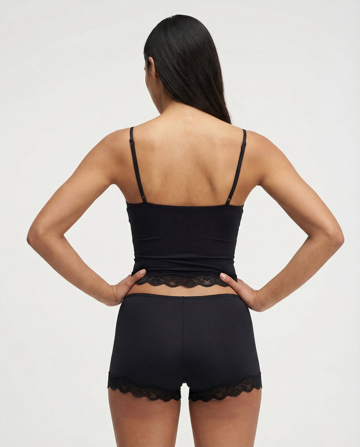 Women's Lace Nightdress Set – Satin Camisole & Shorts