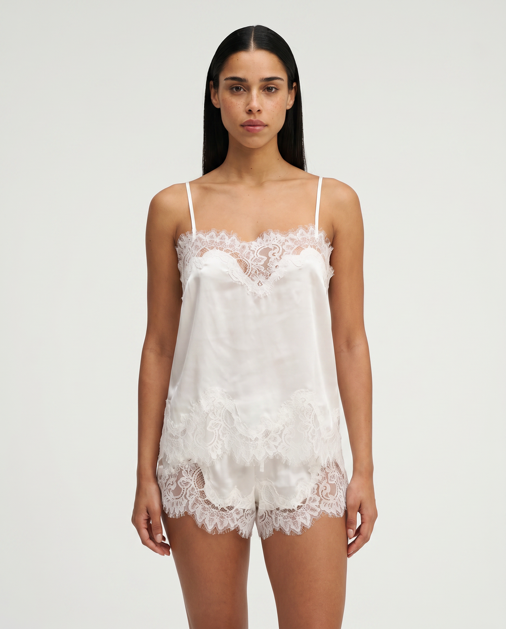 Women's Set: Lace Camisole and Shorts – Lightweight and Flowing Fabric
