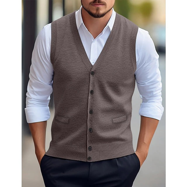 Men's Sleeveless Knit Vest – Timeless Casual Cardigan