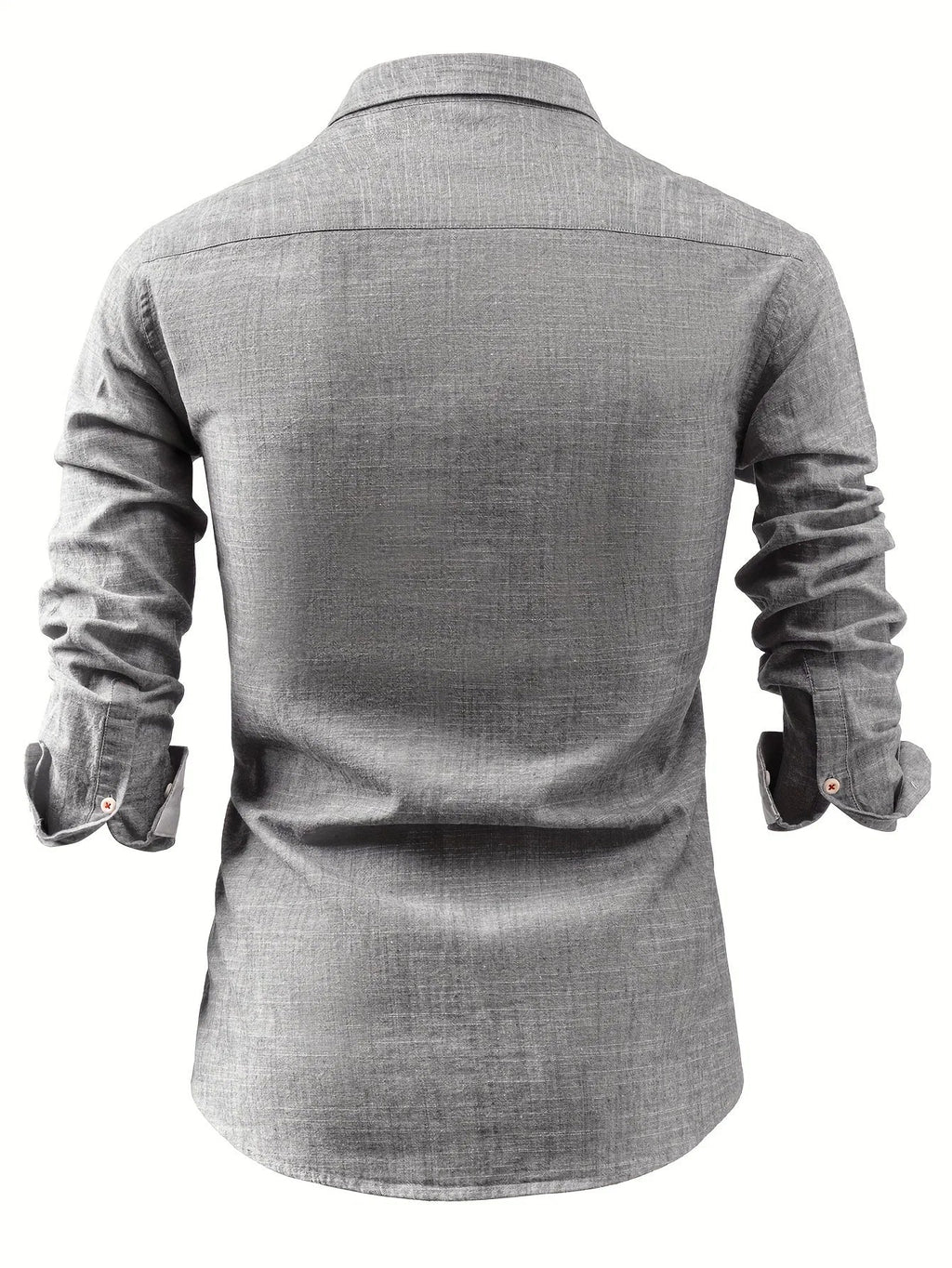 Men's Cotton and Linen Shirt – Straight Fit Long Sleeve