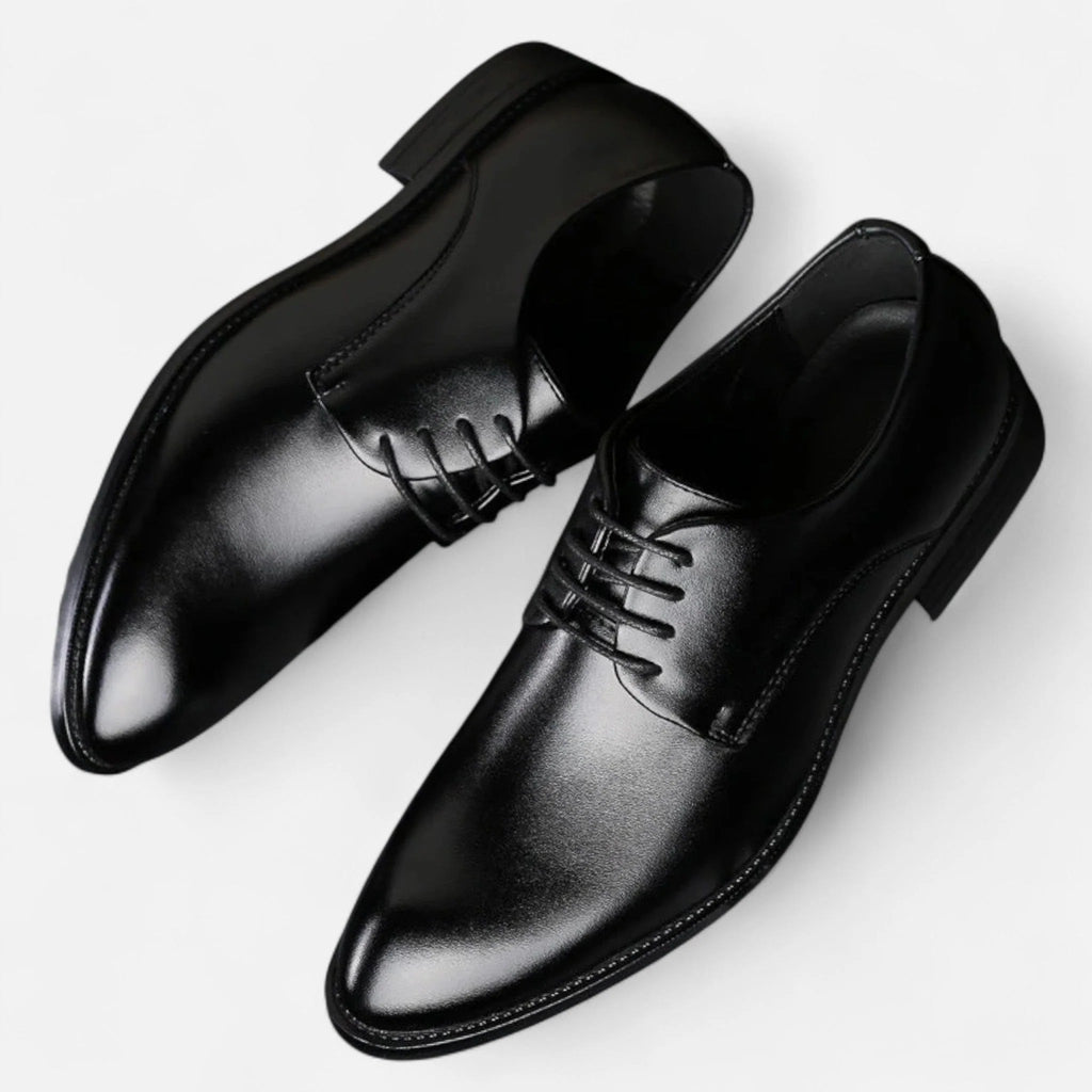 Men's Cowhide Leather Derby Shoes – Classic Laces and Comfort