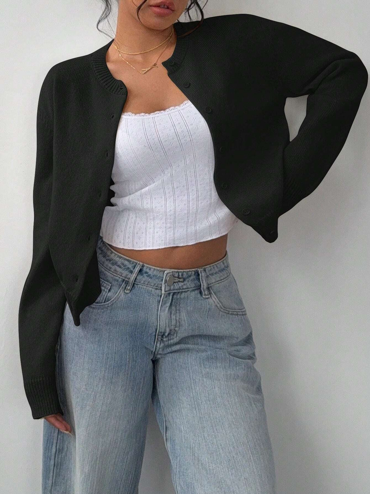 Women's Knit Cardigan – Slim Fit Short Cut