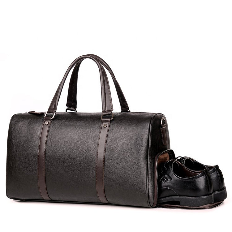 Men's Leather Travel Bag – Separate Shoe Compartment