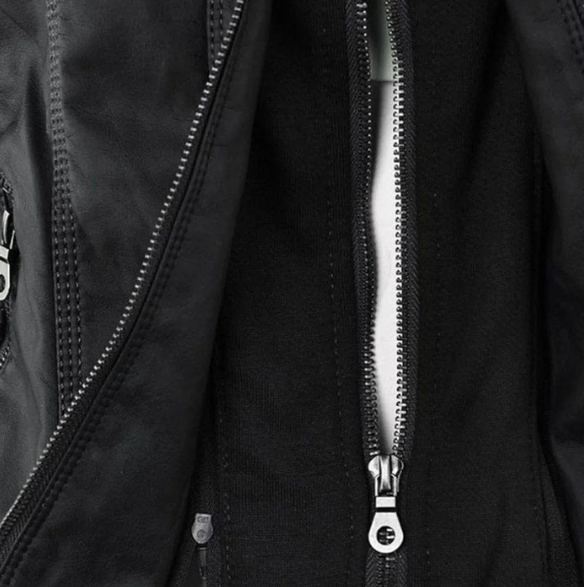 Women's Vegan Motorcycle Jacket - Fitted design with removable hood