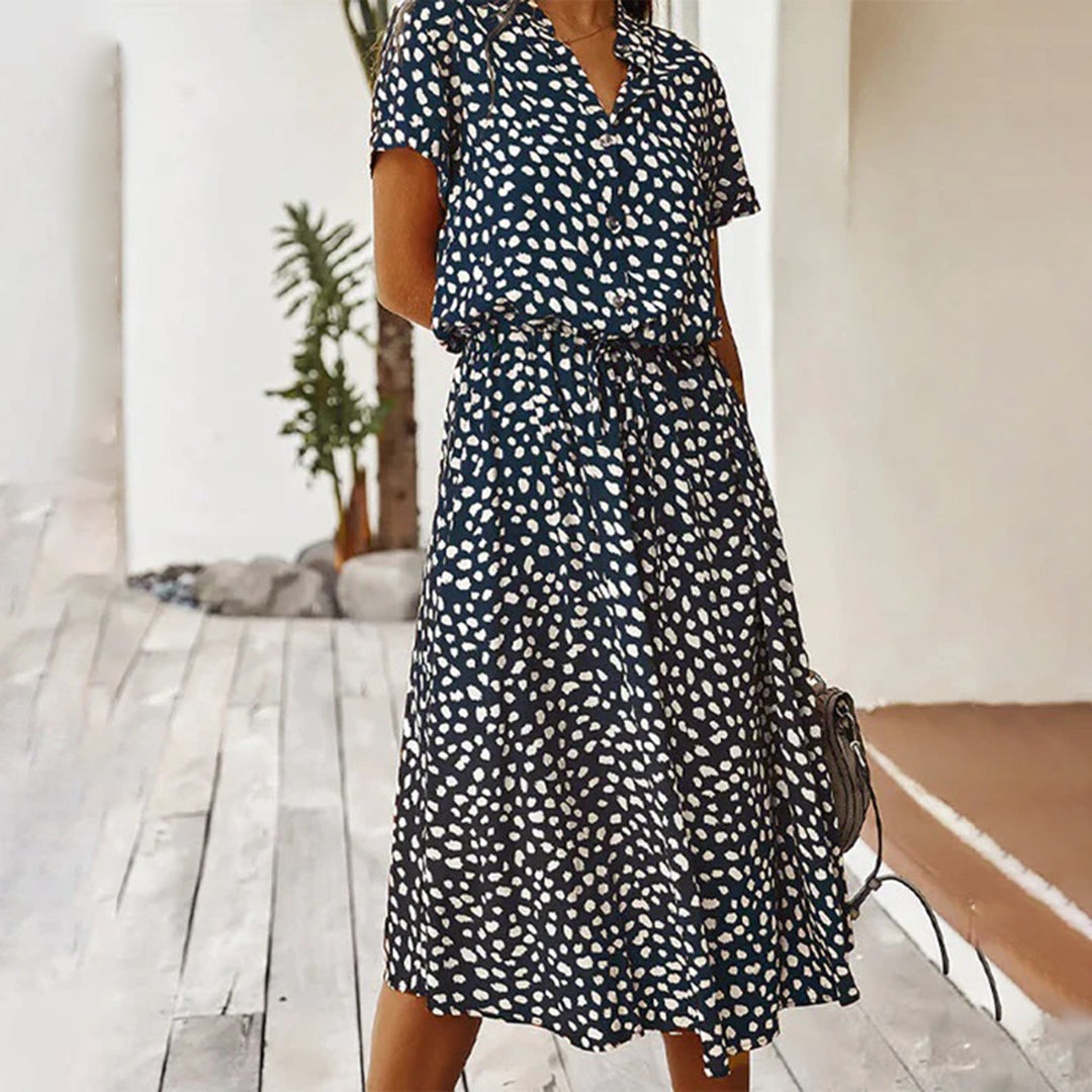 Women's Midi Dress Short Sleeves – Casual Fit Vacation