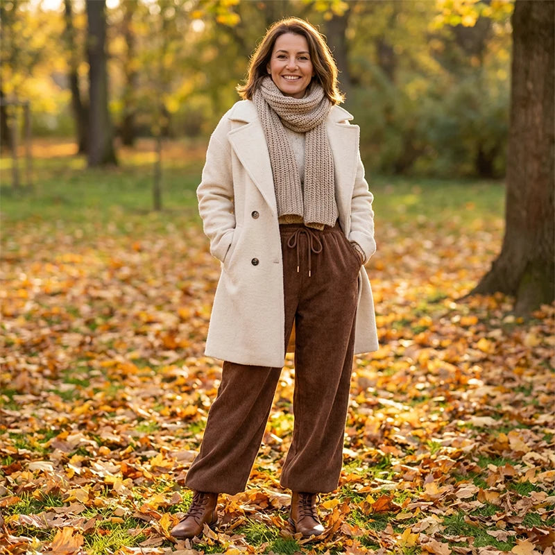 Women's Wide Corduroy Trousers – Loose and Casual Cut